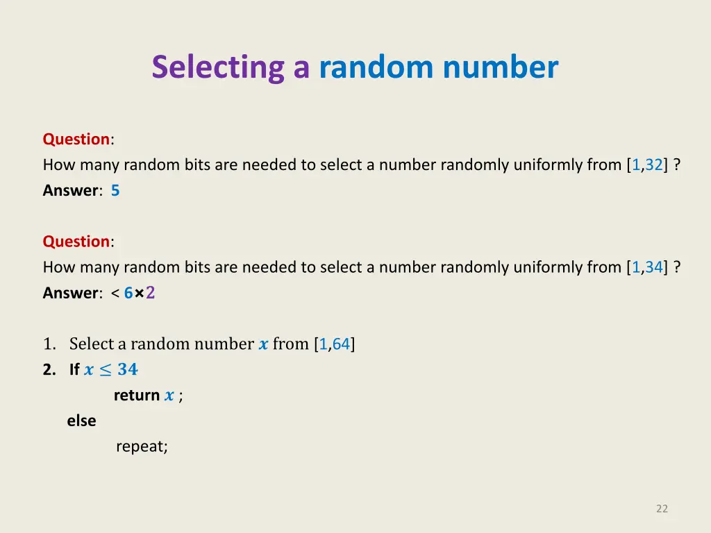 selecting a random number