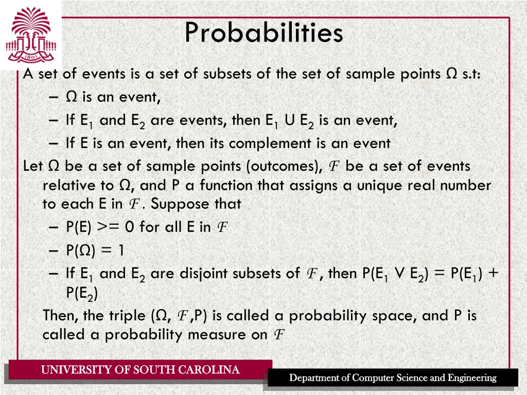 probabilities