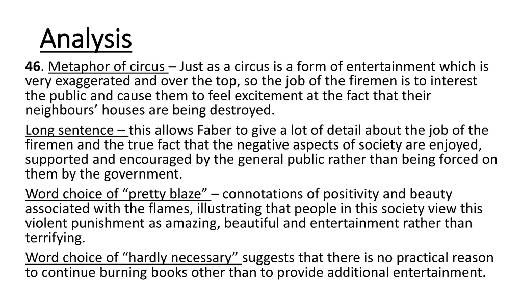 analysis analysis 46 metaphor of circus just