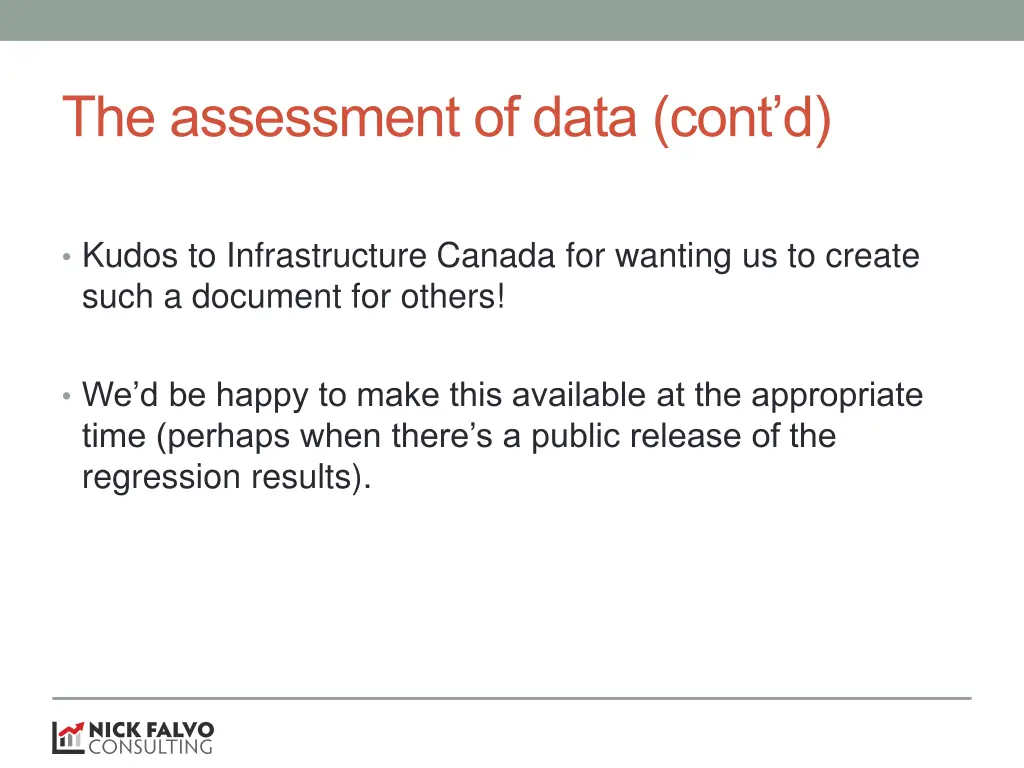 the assessment of data cont d