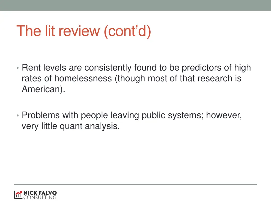 the lit review cont d