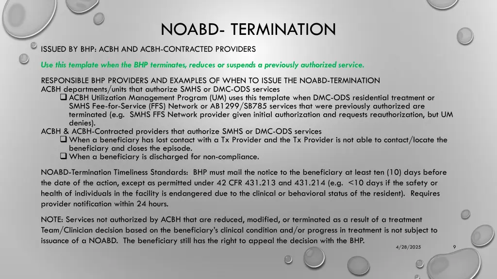 noabd termination