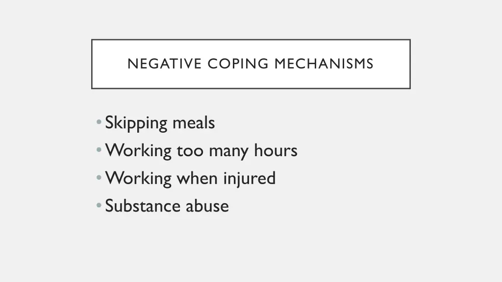 negative coping mechanisms