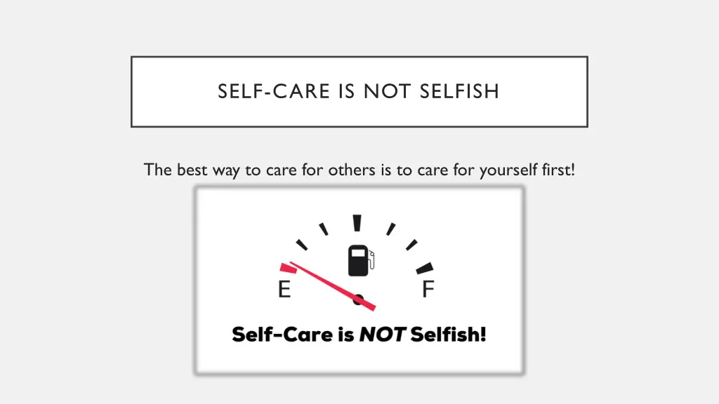self care is not selfish