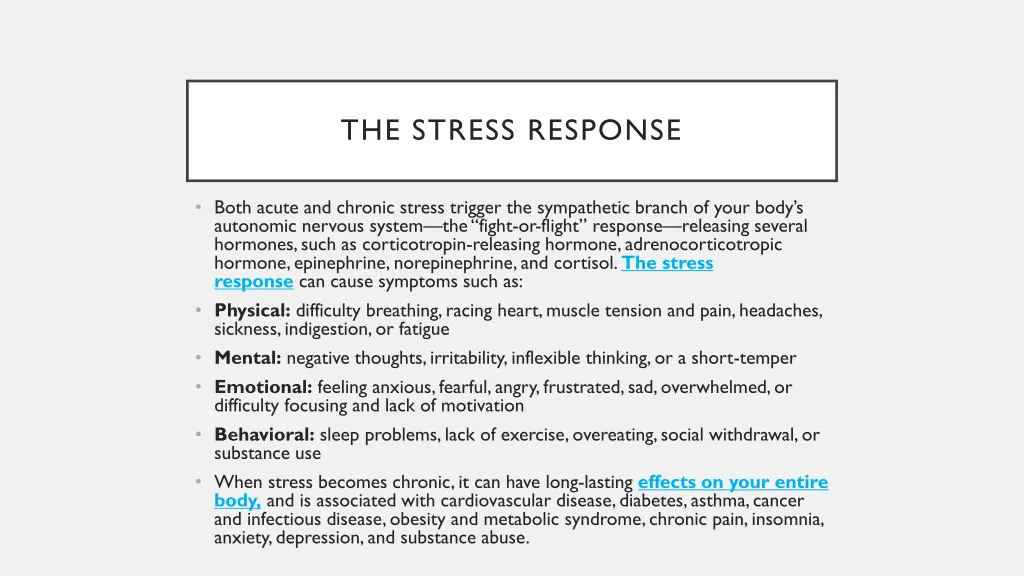 the stress response