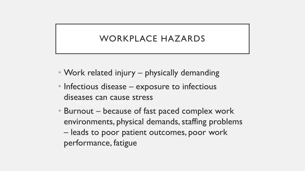 workplace hazards