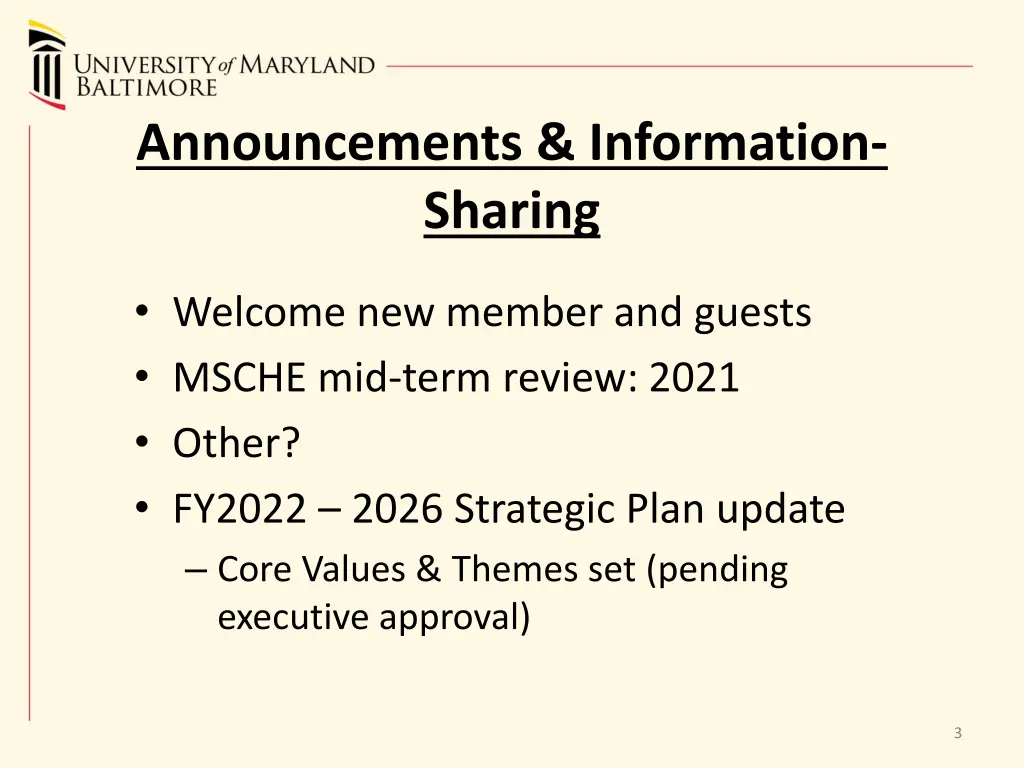announcements information sharing