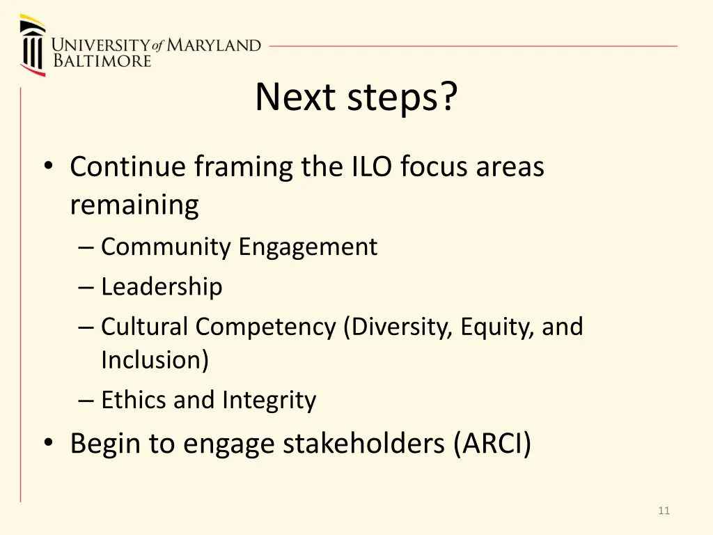 next steps