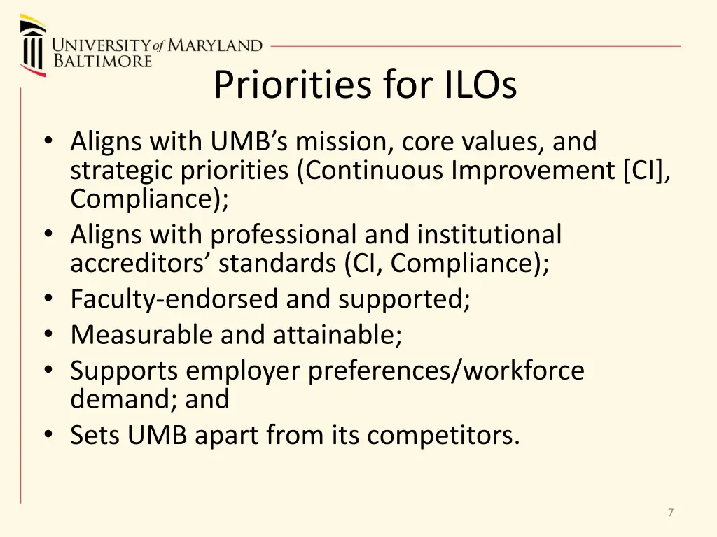 priorities for ilos