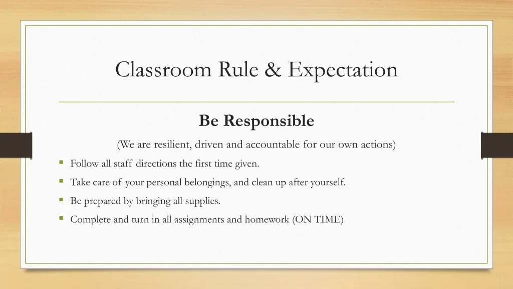 classroom rule expectation 1