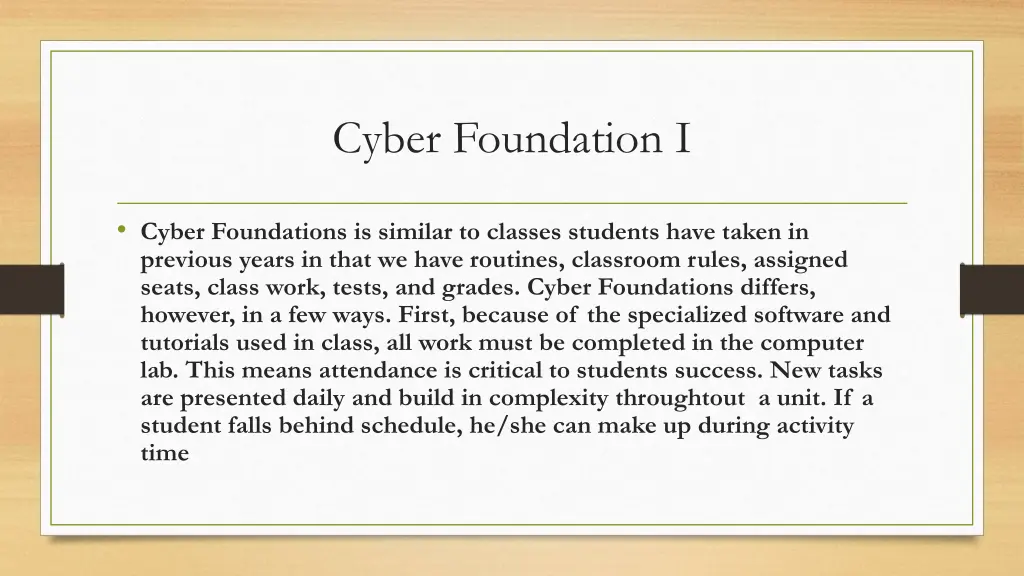 cyber foundation i