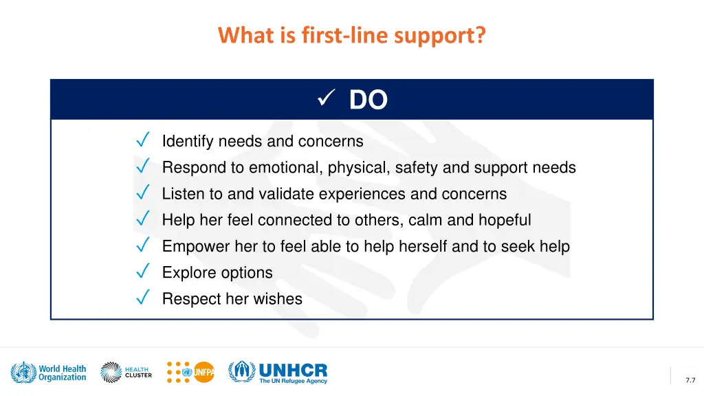 what is first line support