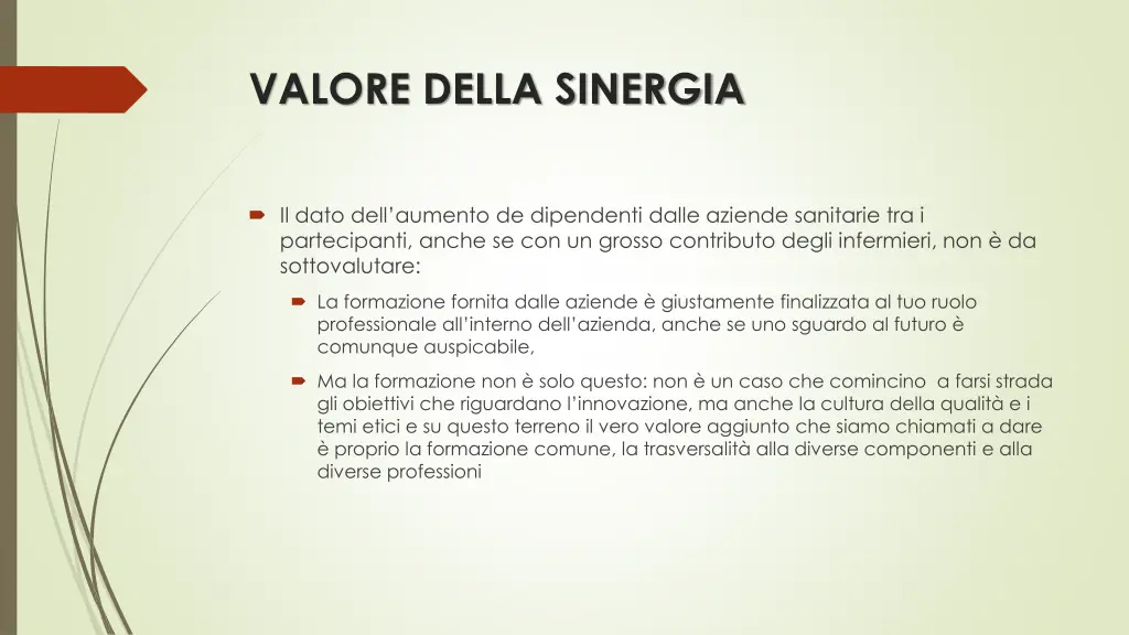 valore della sinergia