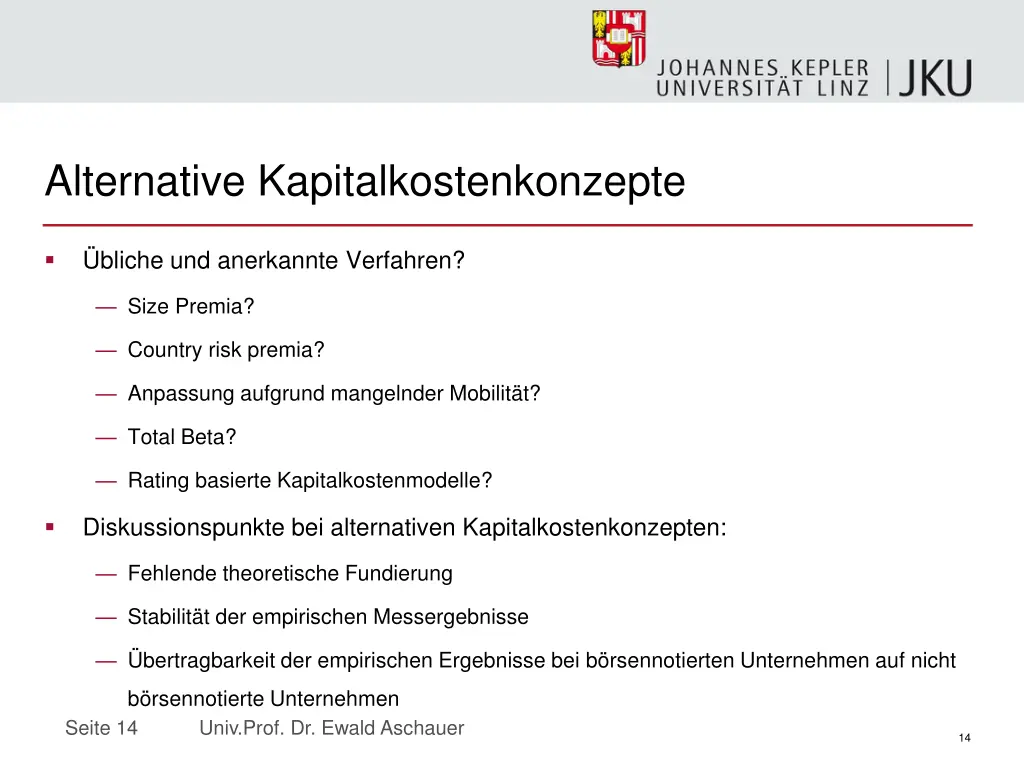 alternative kapitalkostenkonzepte