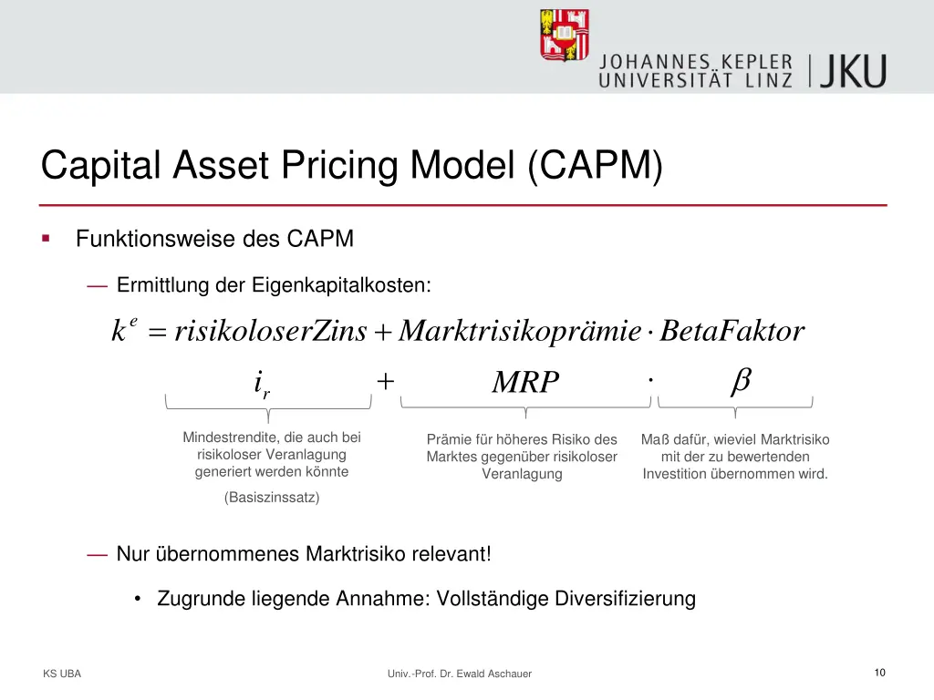 capital asset pricing model capm 1