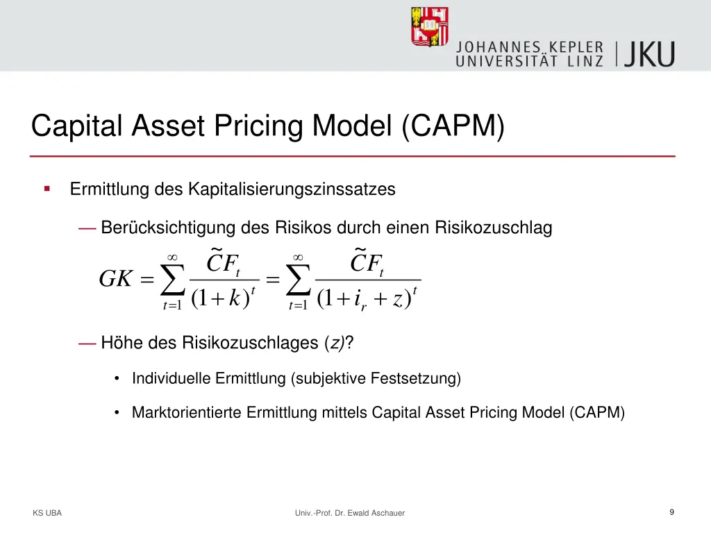 capital asset pricing model capm