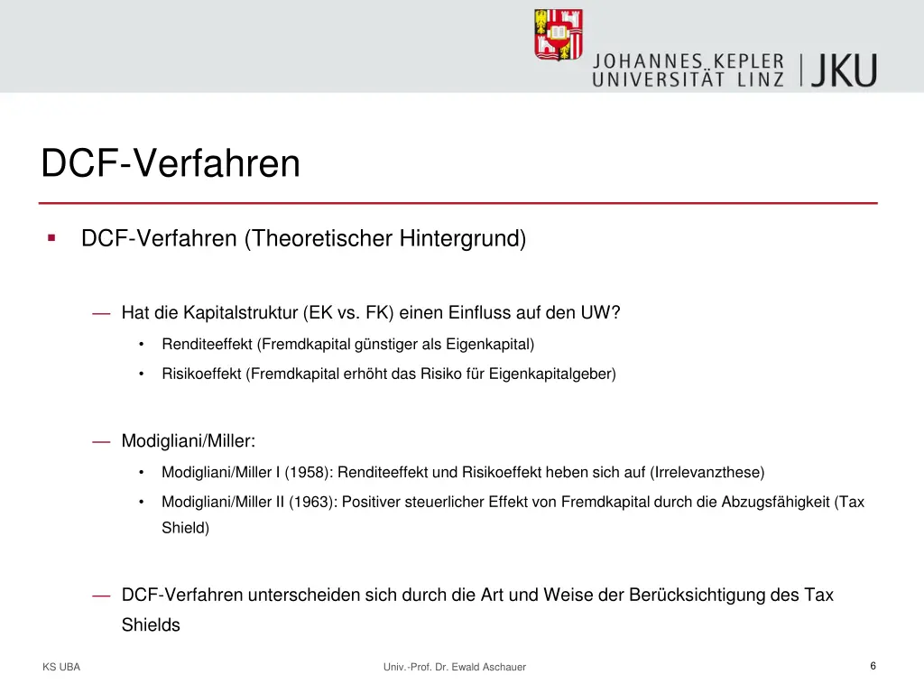 dcf verfahren