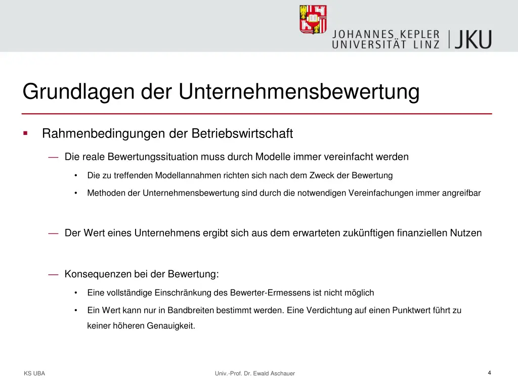 grundlagen der unternehmensbewertung