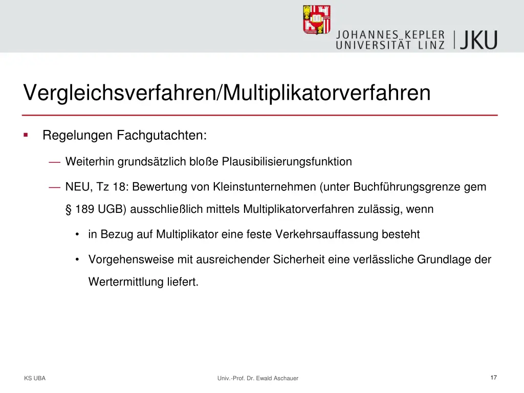 vergleichsverfahren multiplikatorverfahren