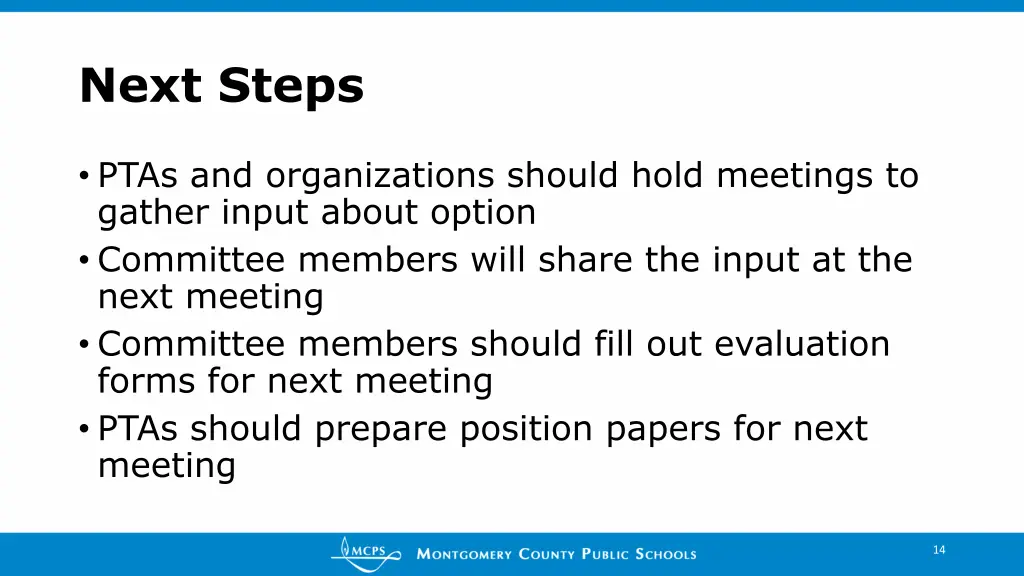 next steps