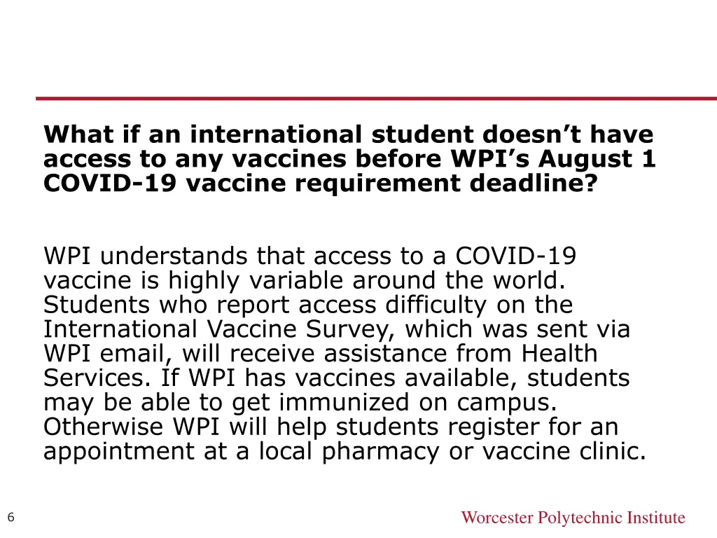 what if an international student doesn t have