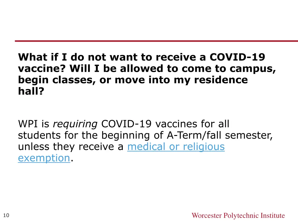 what if i do not want to receive a covid