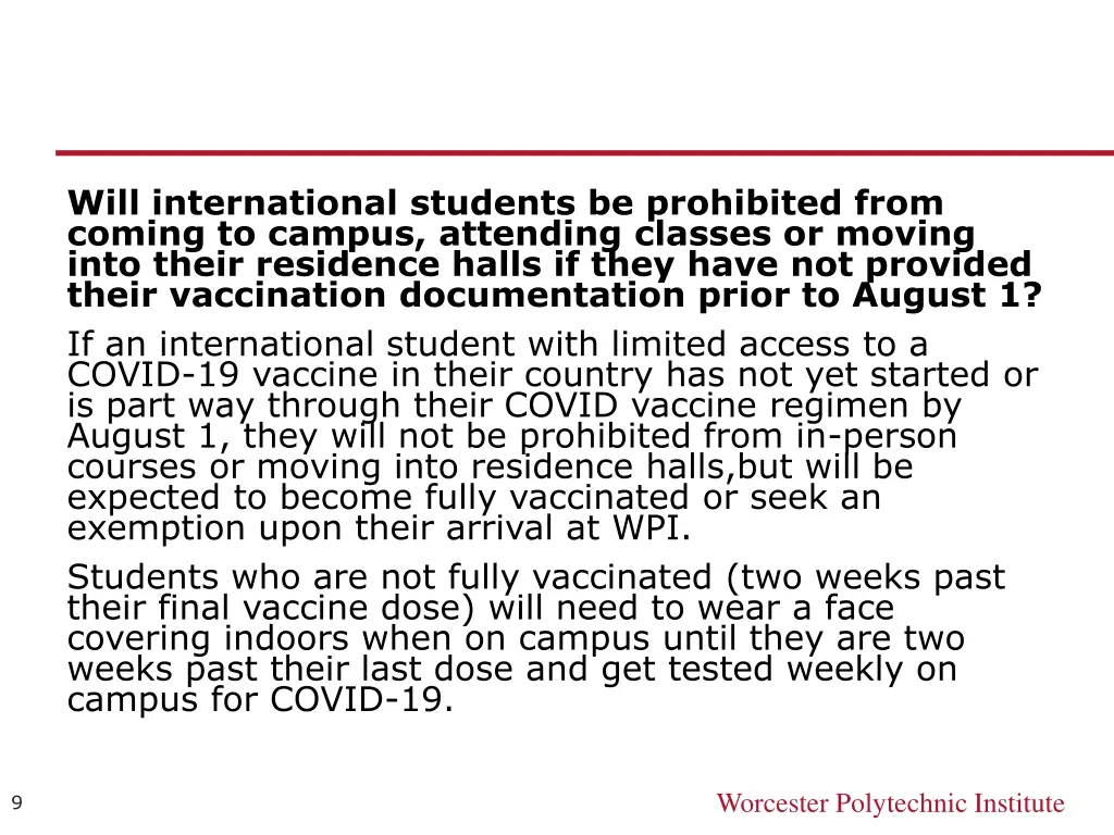 will international students be prohibited from