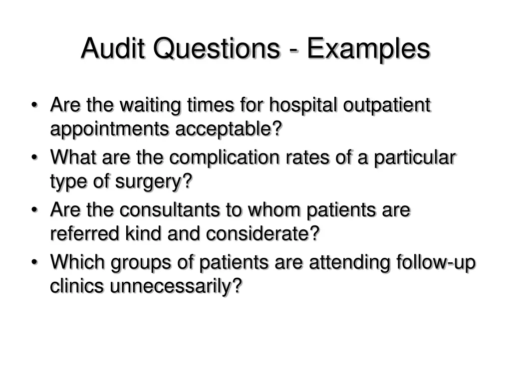 audit questions examples