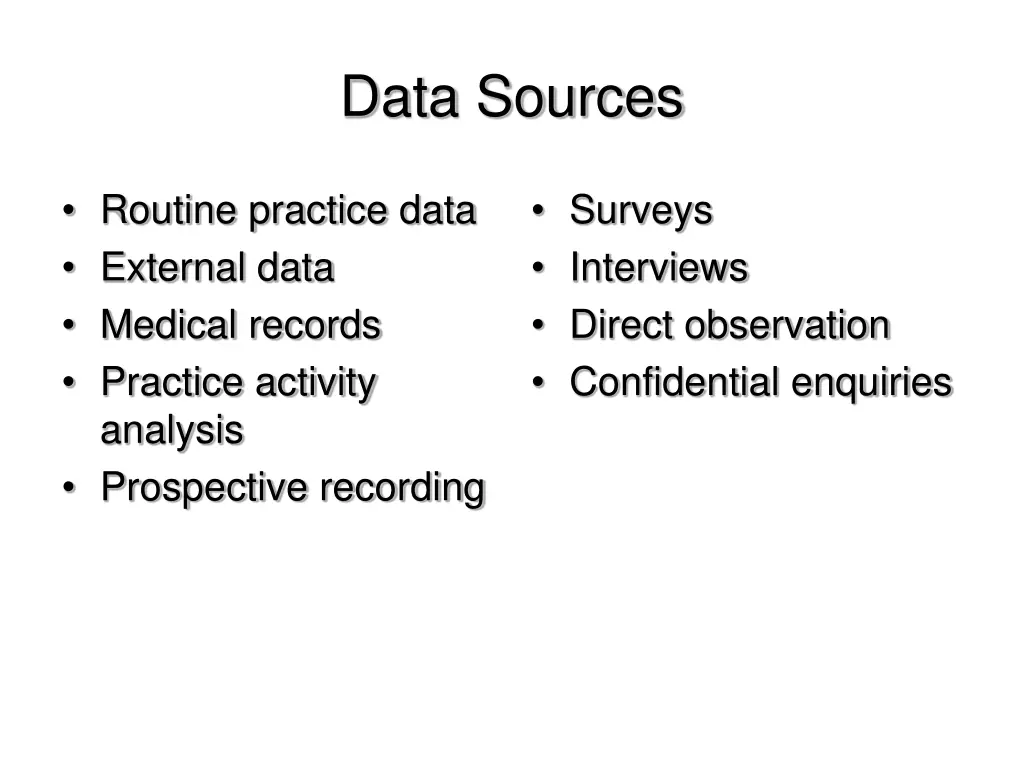 data sources