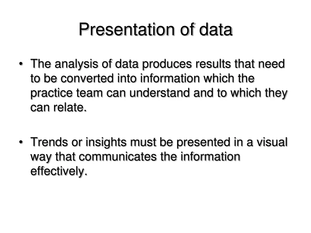 presentation of data
