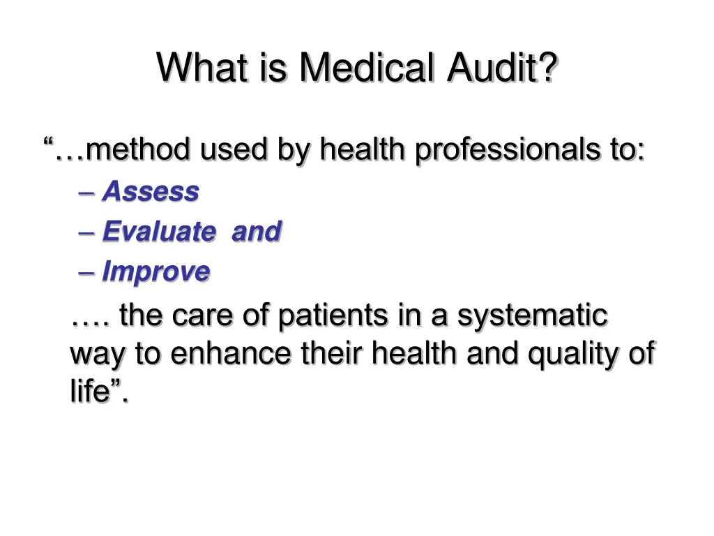 what is medical audit