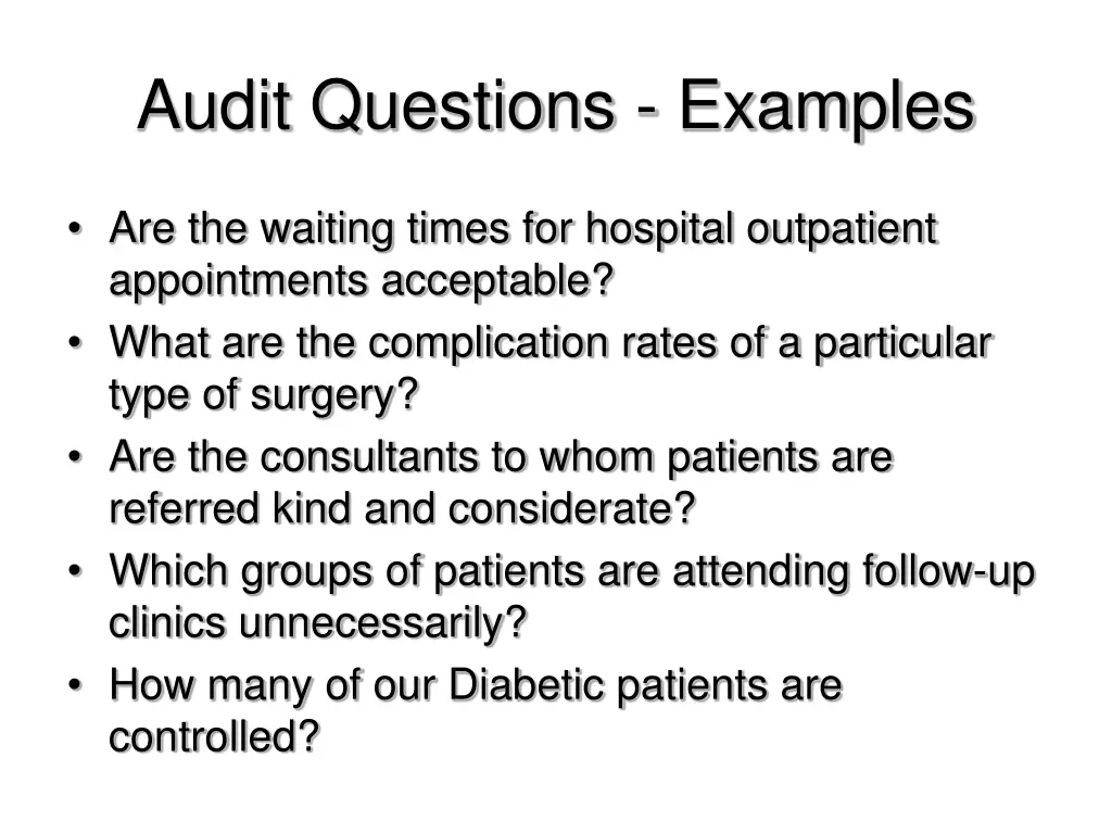 audit questions examples