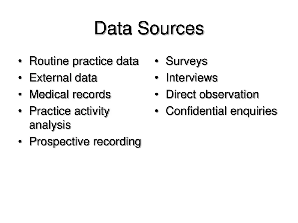 data sources