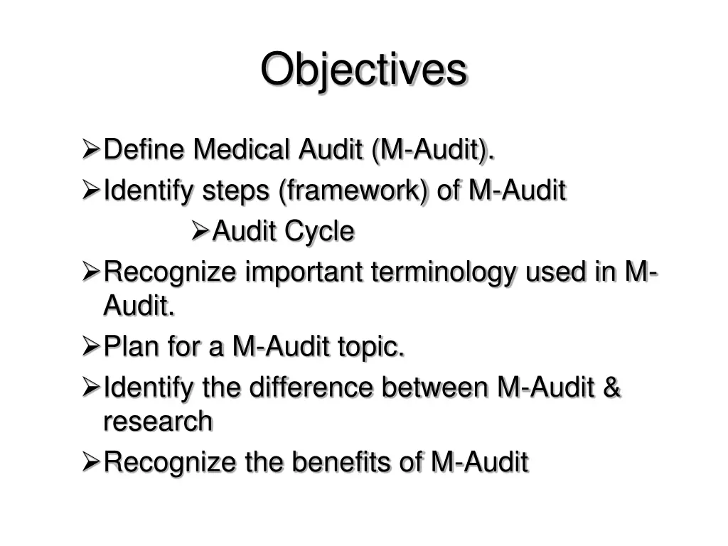 objectives