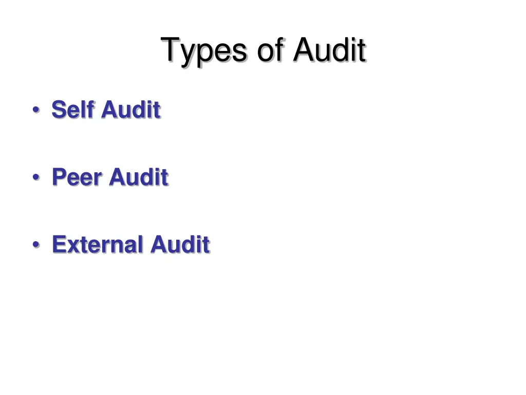 types of audit