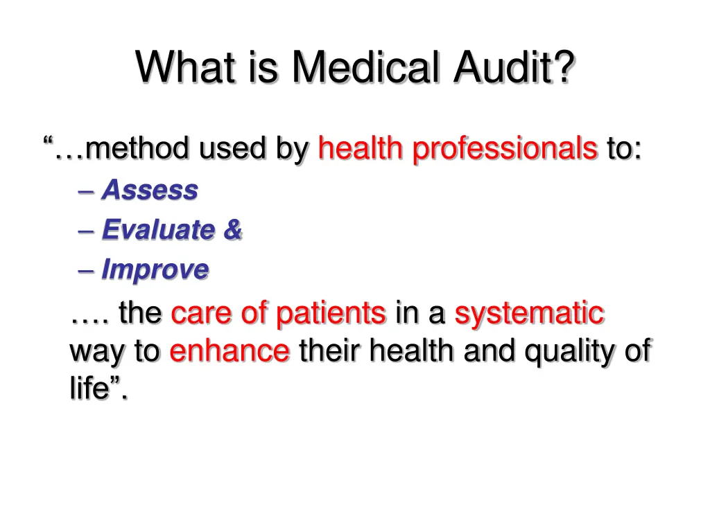 what is medical audit