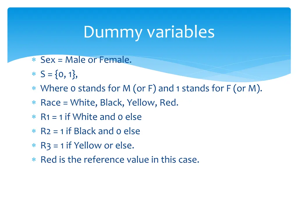 dummy variables