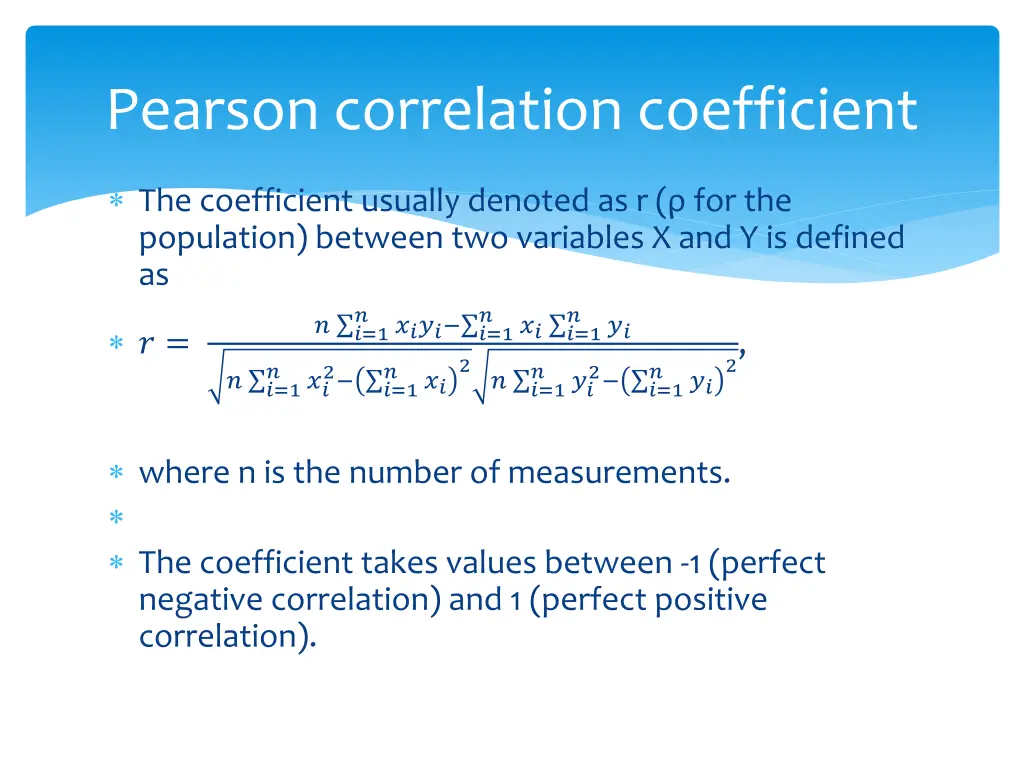 pearson correlation coefficient