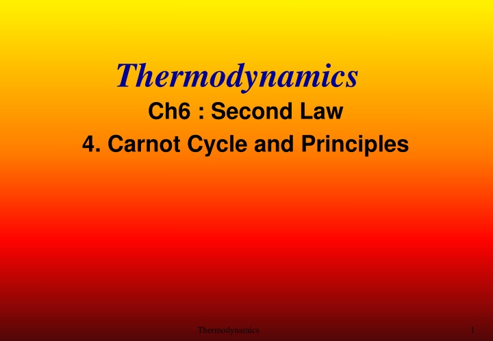 thermodynamics ch6 second law 4 carnot cycle