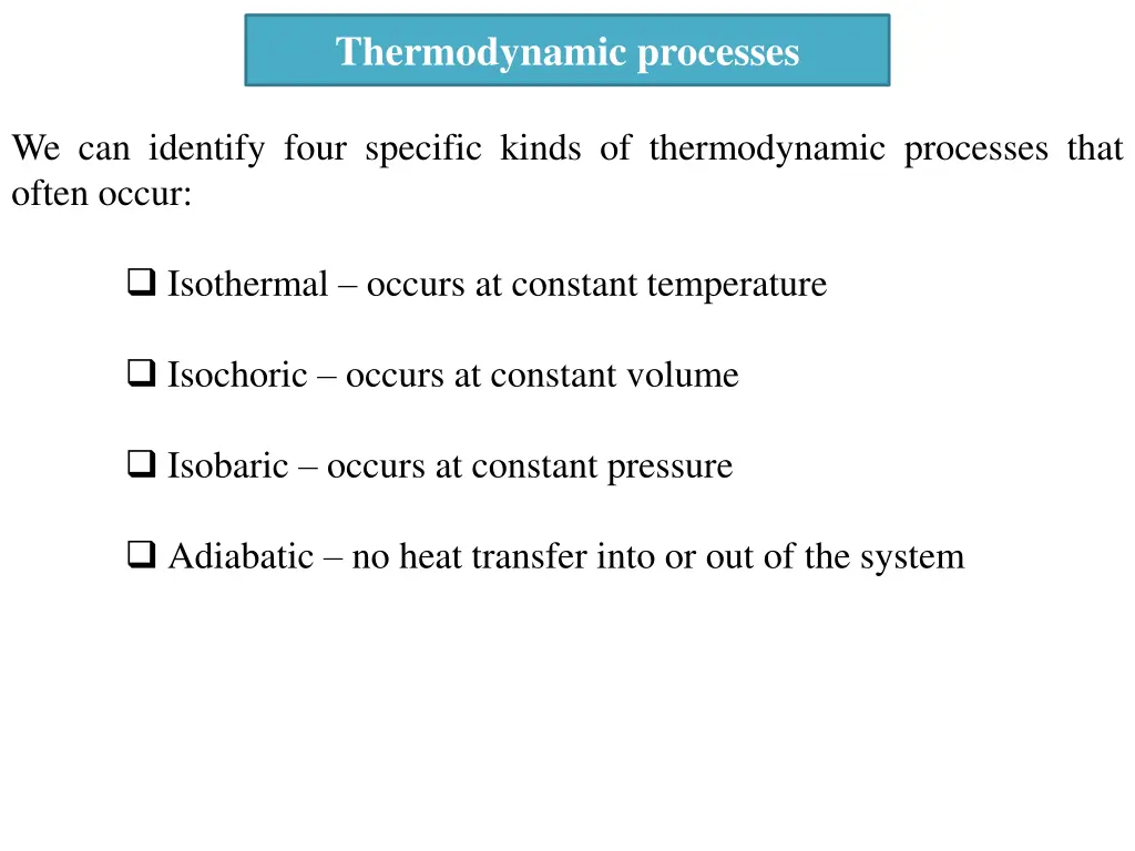 thermodynamic processes