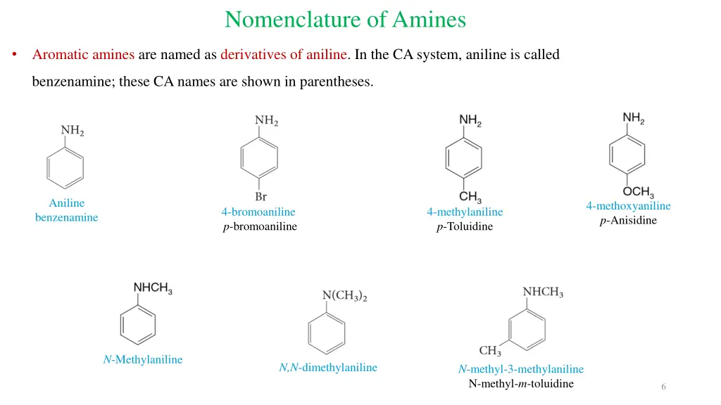 nomenclature of amines 1