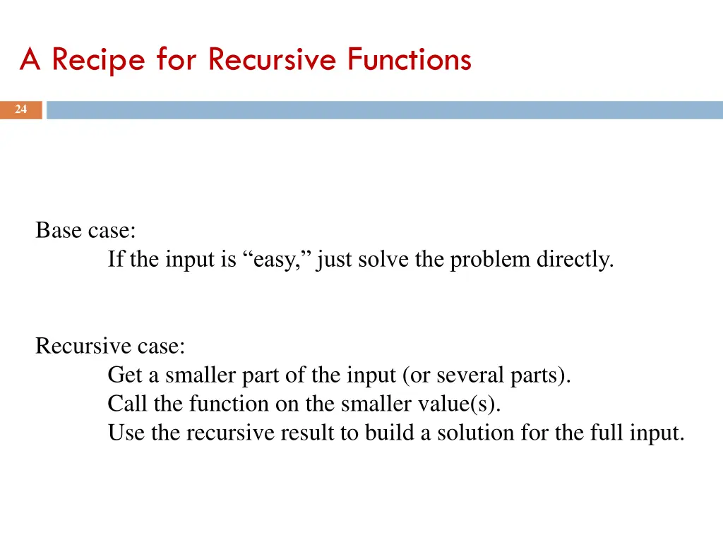 a recipe for recursive functions