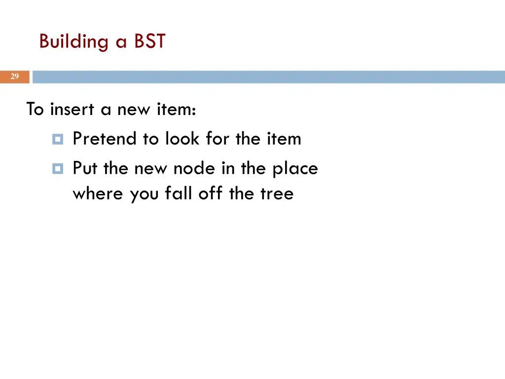 building a bst