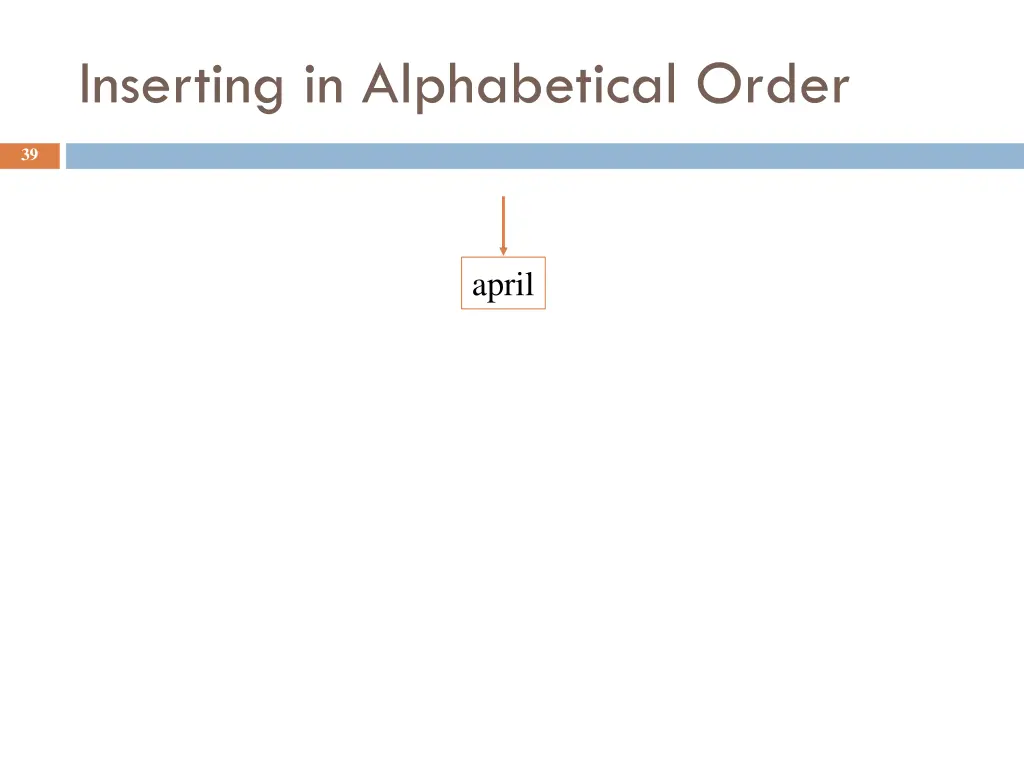 inserting in alphabetical order