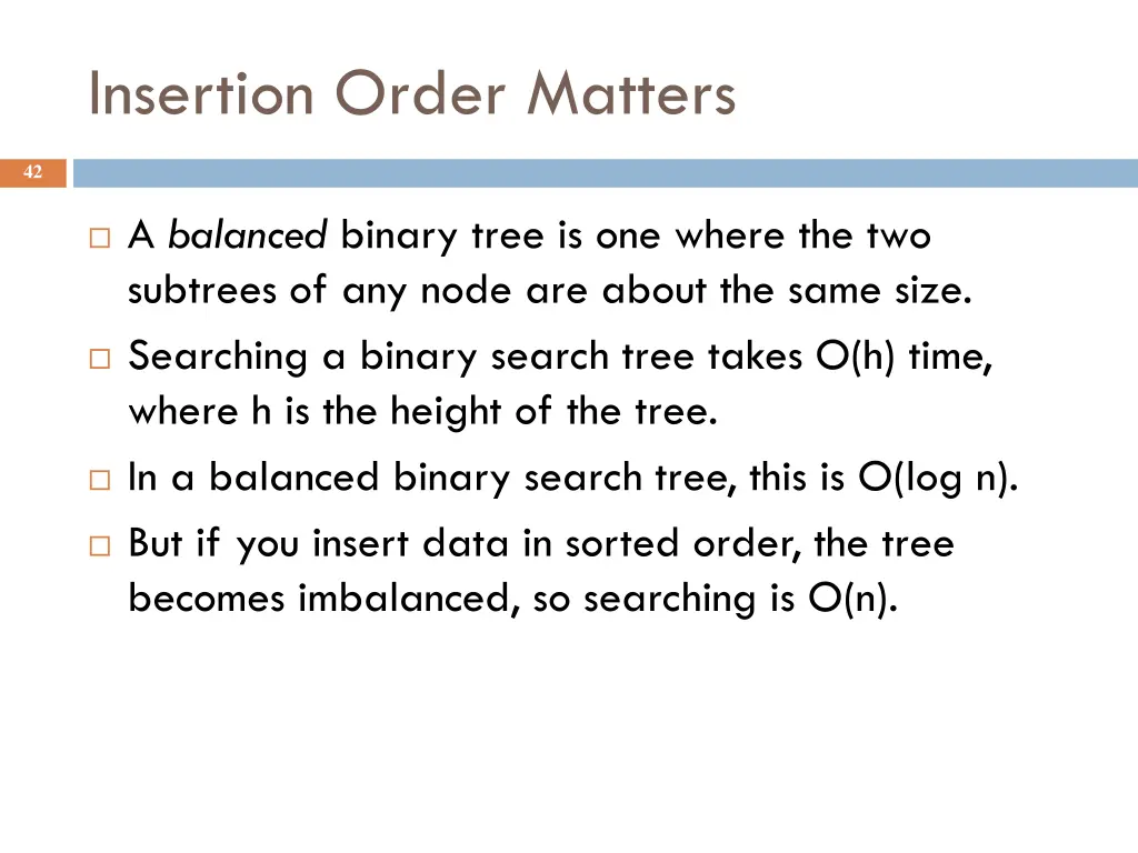 insertion order matters