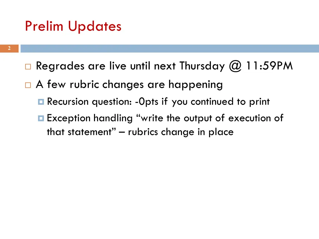 prelim updates