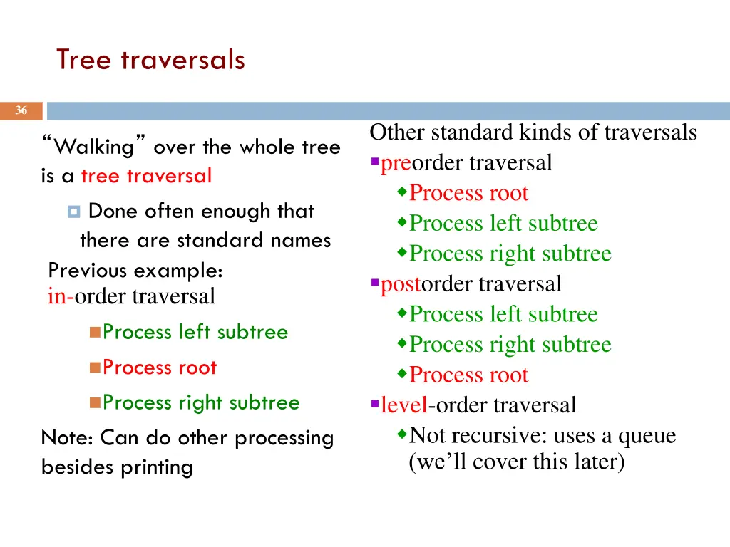 tree traversals
