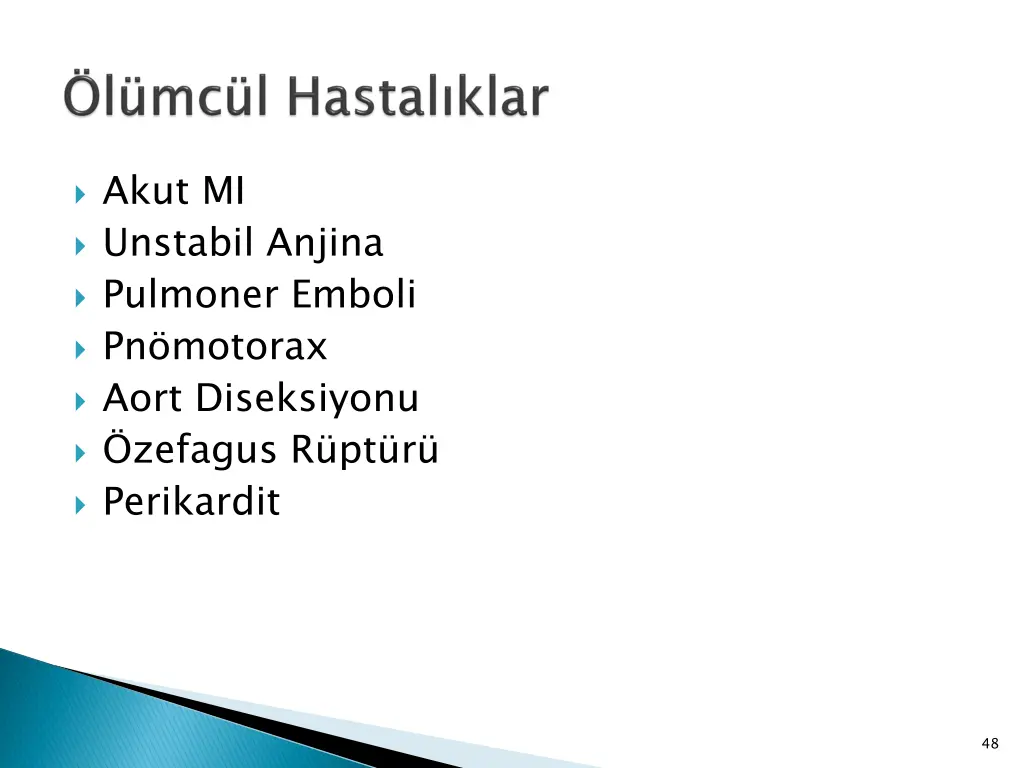 akut mi unstabil anjina pulmoner emboli
