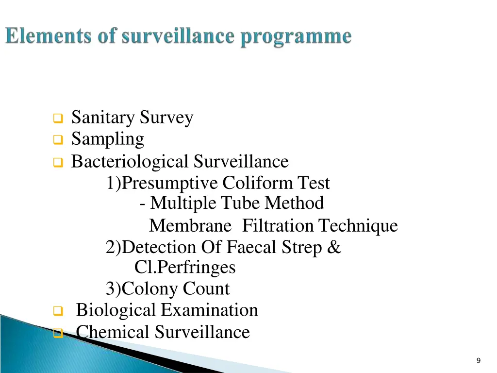 sanitary survey sampling bacteriological
