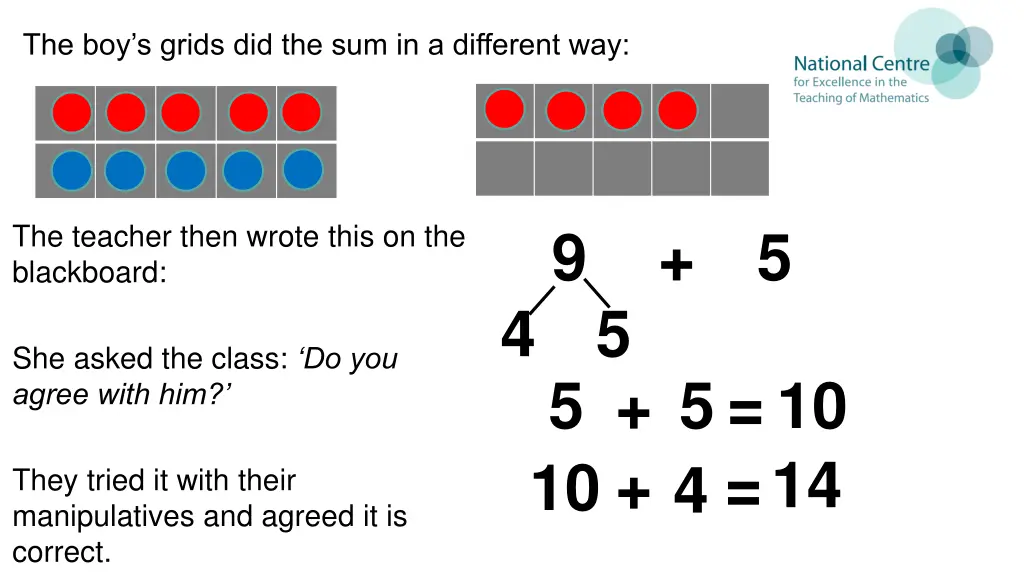 the boy s grids did the sum in a different way
